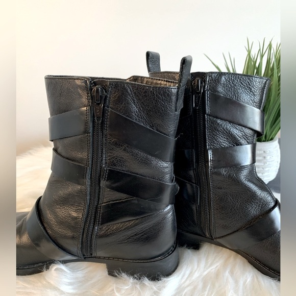 Nine West Ankle Boot Black Leather with Buckles SZ: US 6 - Picture 8 of 9